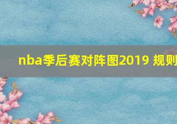 nba季后赛对阵图2019 规则